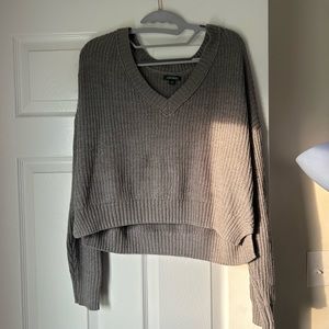 Grey wild fable cropped sweater